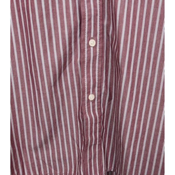 Aeropostale Men's Size XL Shirt Long Sleeve Button Up Maroon & White Striped - Picture 3 of 9